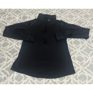 Under Armour Women's Quarter Zip Pullover Black Long Sleeve Activewear Top Small